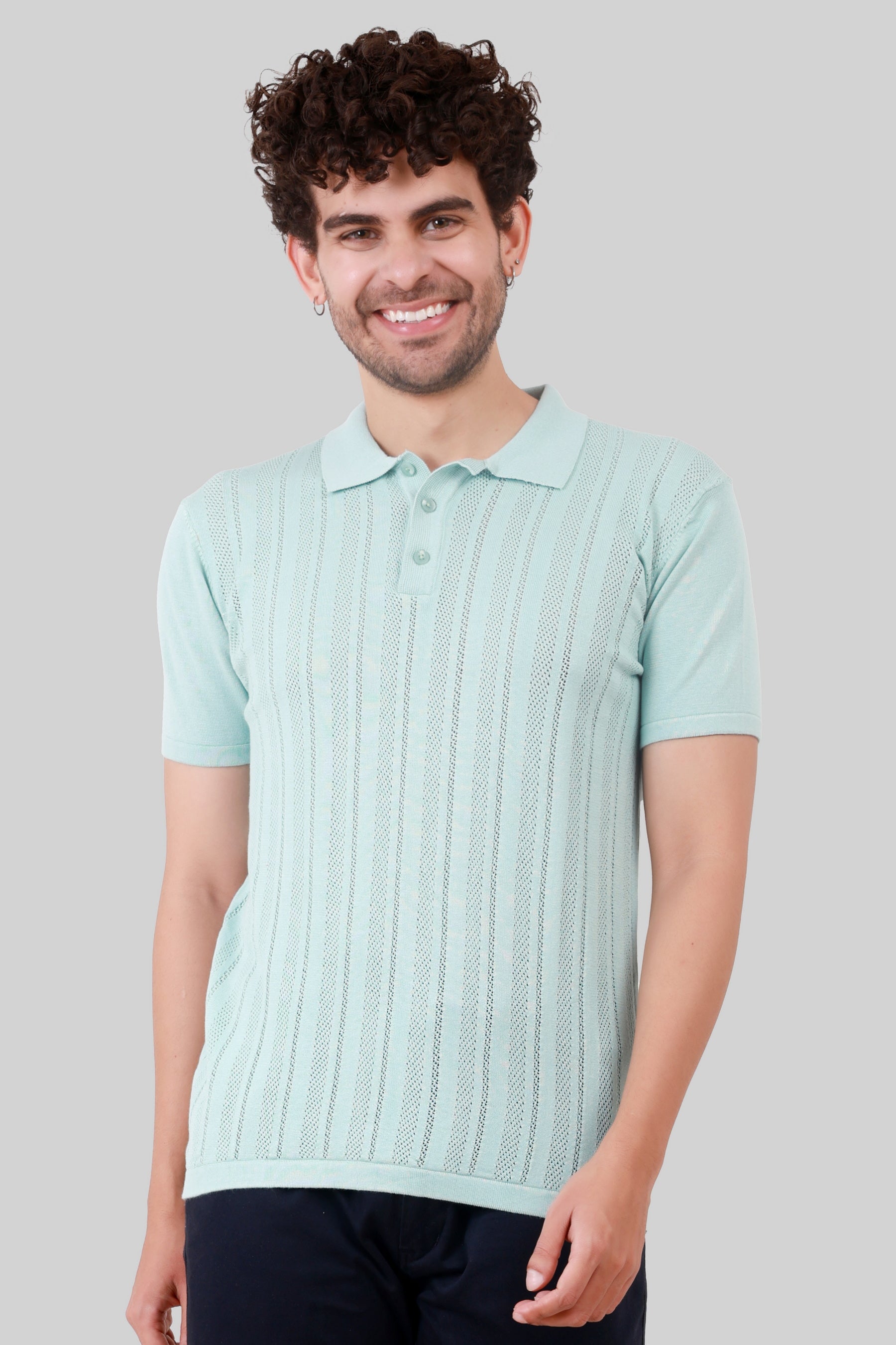 KNITTED COTTON COMPACT T-SHIRT