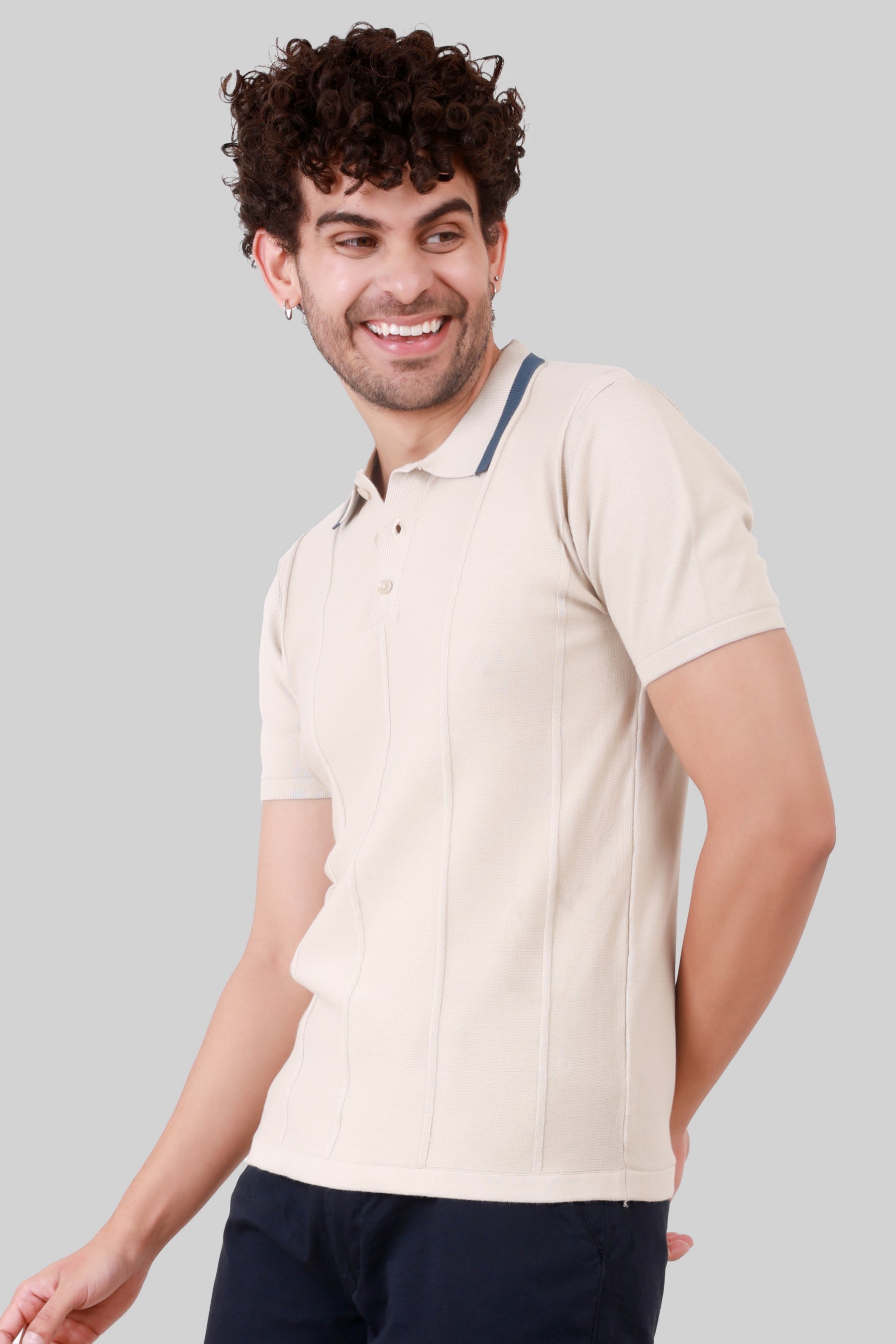 KNITTED COTTON COMPACT T-SHIRT