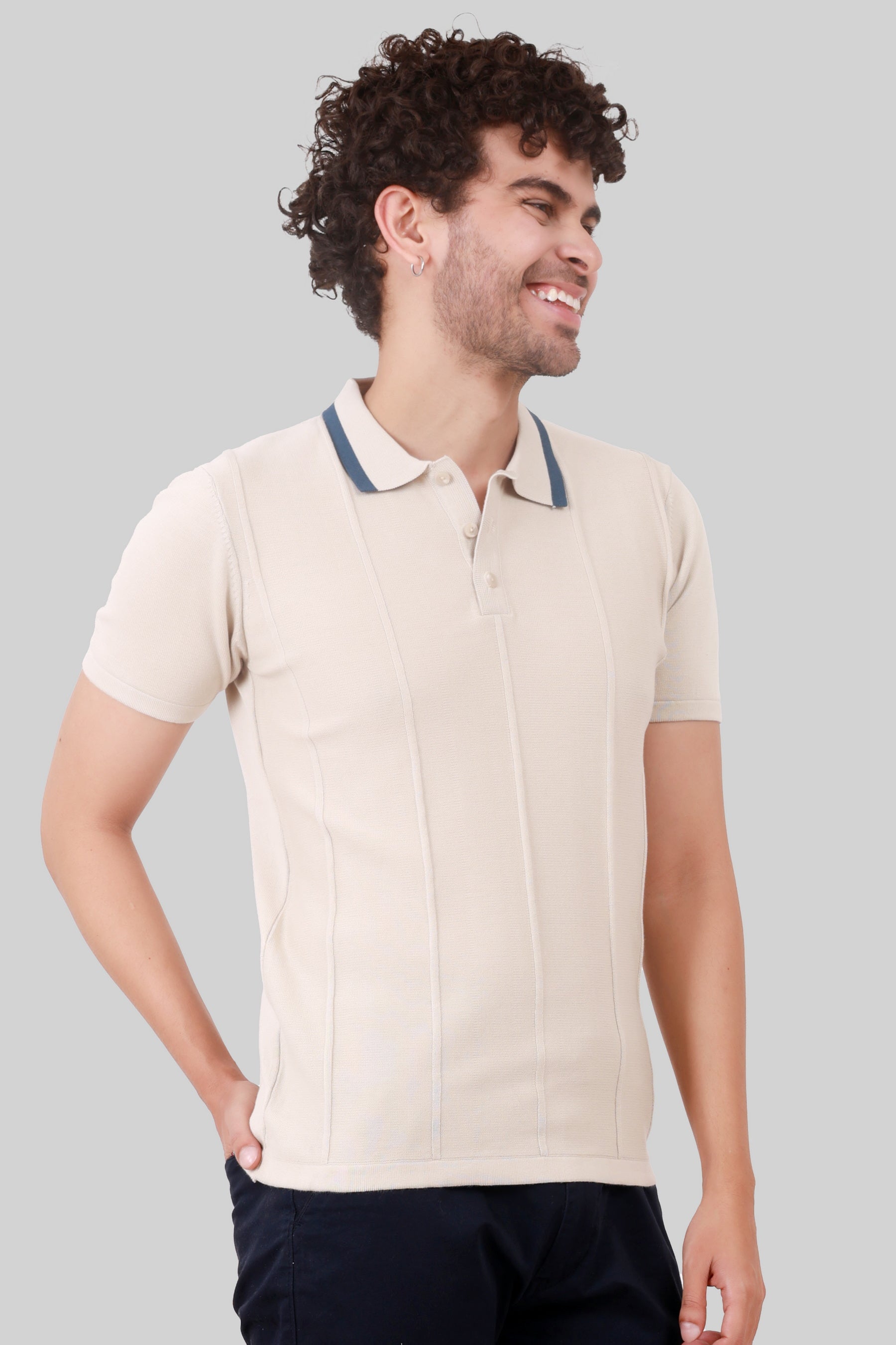 KNITTED COTTON COMPACT T-SHIRT