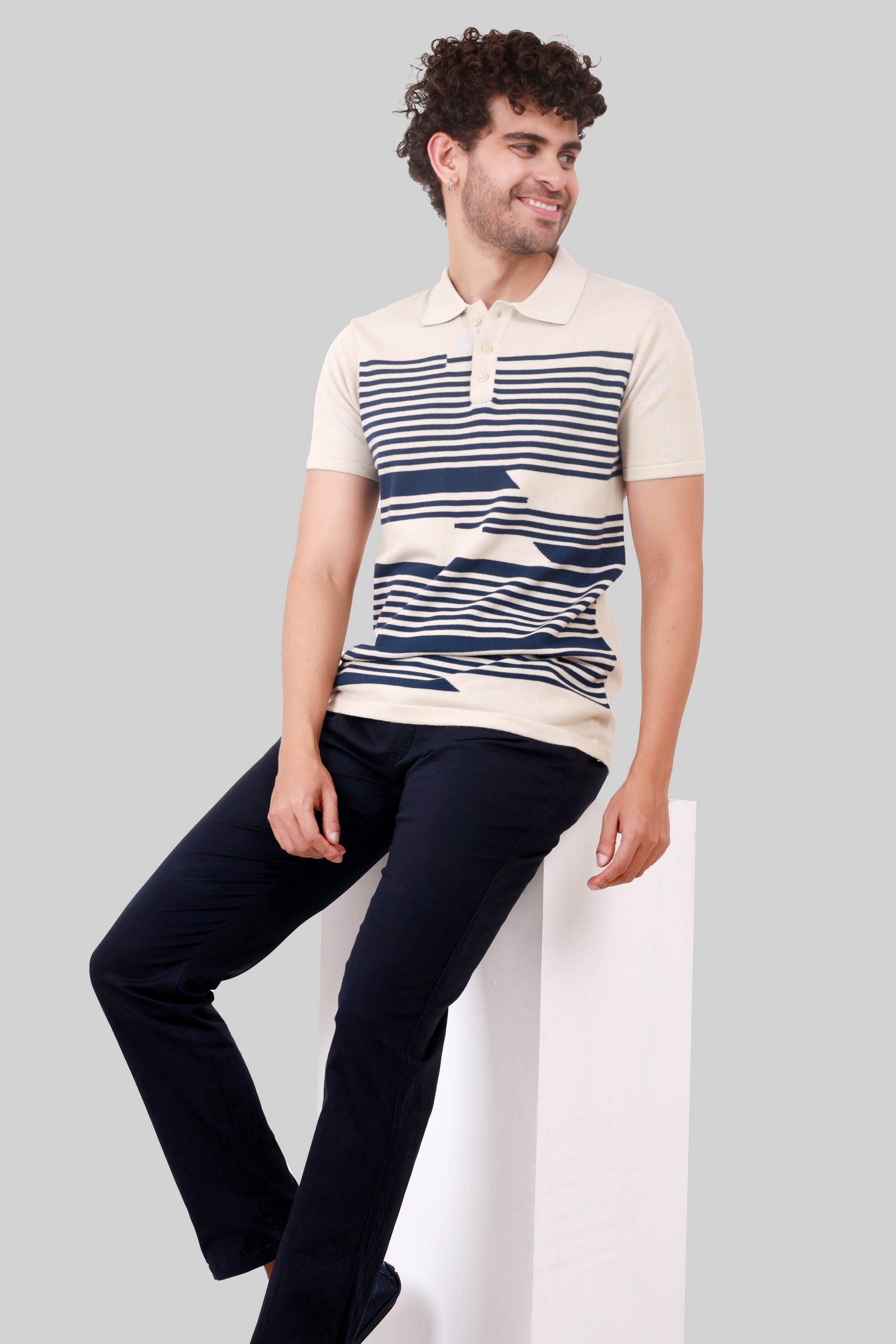 KNITTED COTTON COMPACT T-SHIRT