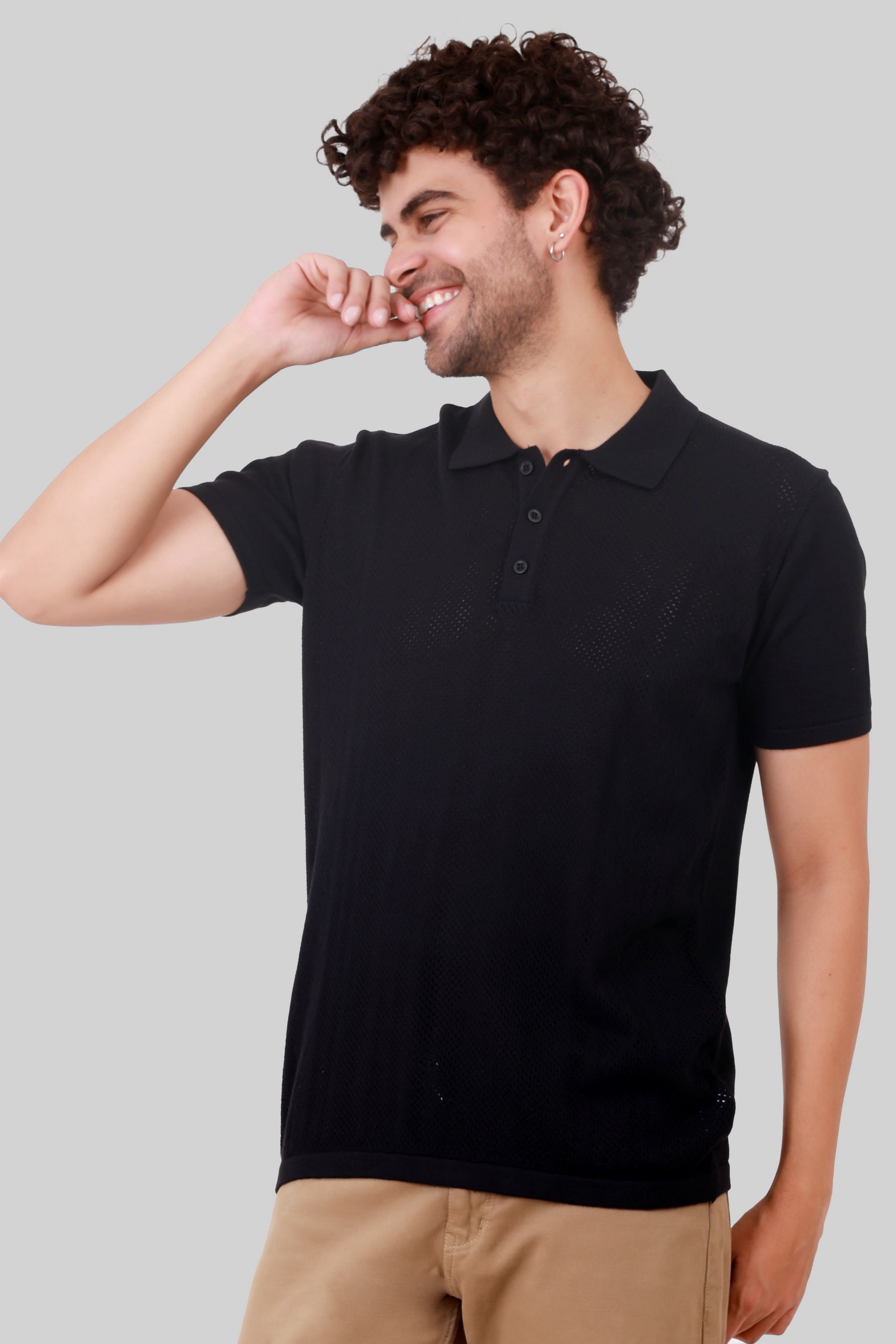 KNITTED COTTON COMPACT T-SHIRT