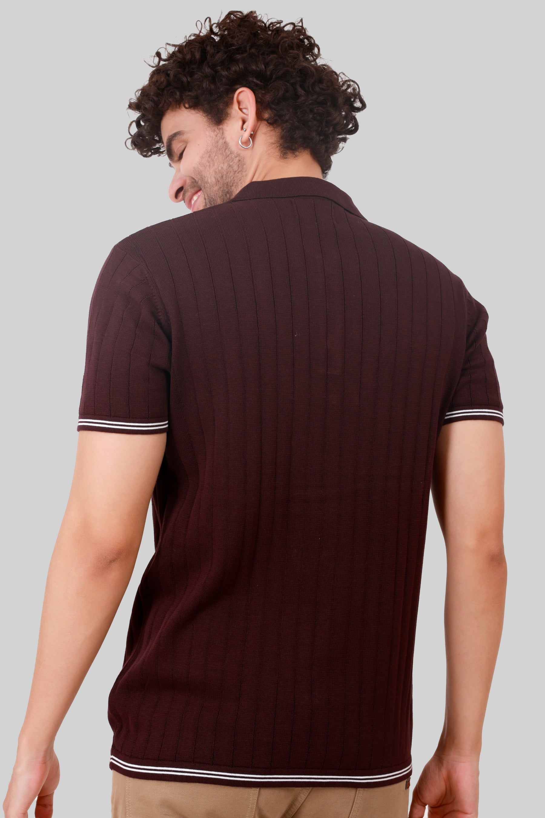 KNITTED COTTON COMPACT T-SHIRT