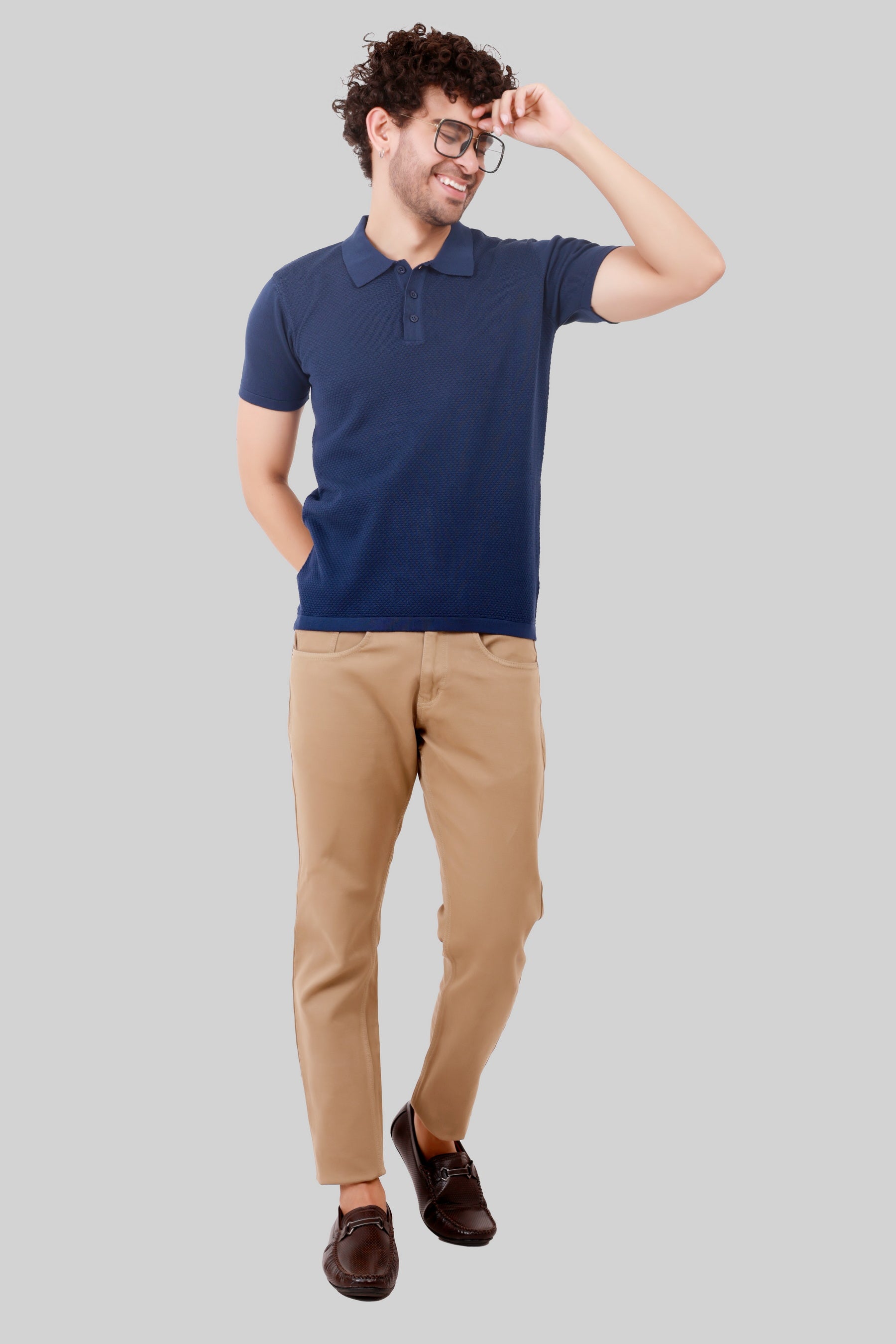 KNITTED COTTON COMPACT T-SHIRT