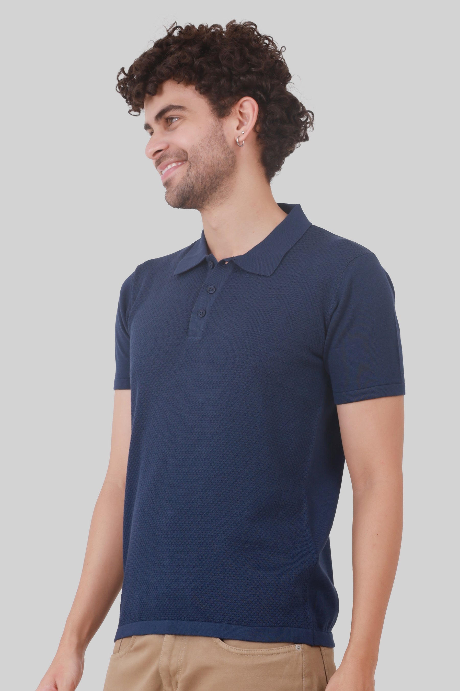 KNITTED COTTON COMPACT T-SHIRT
