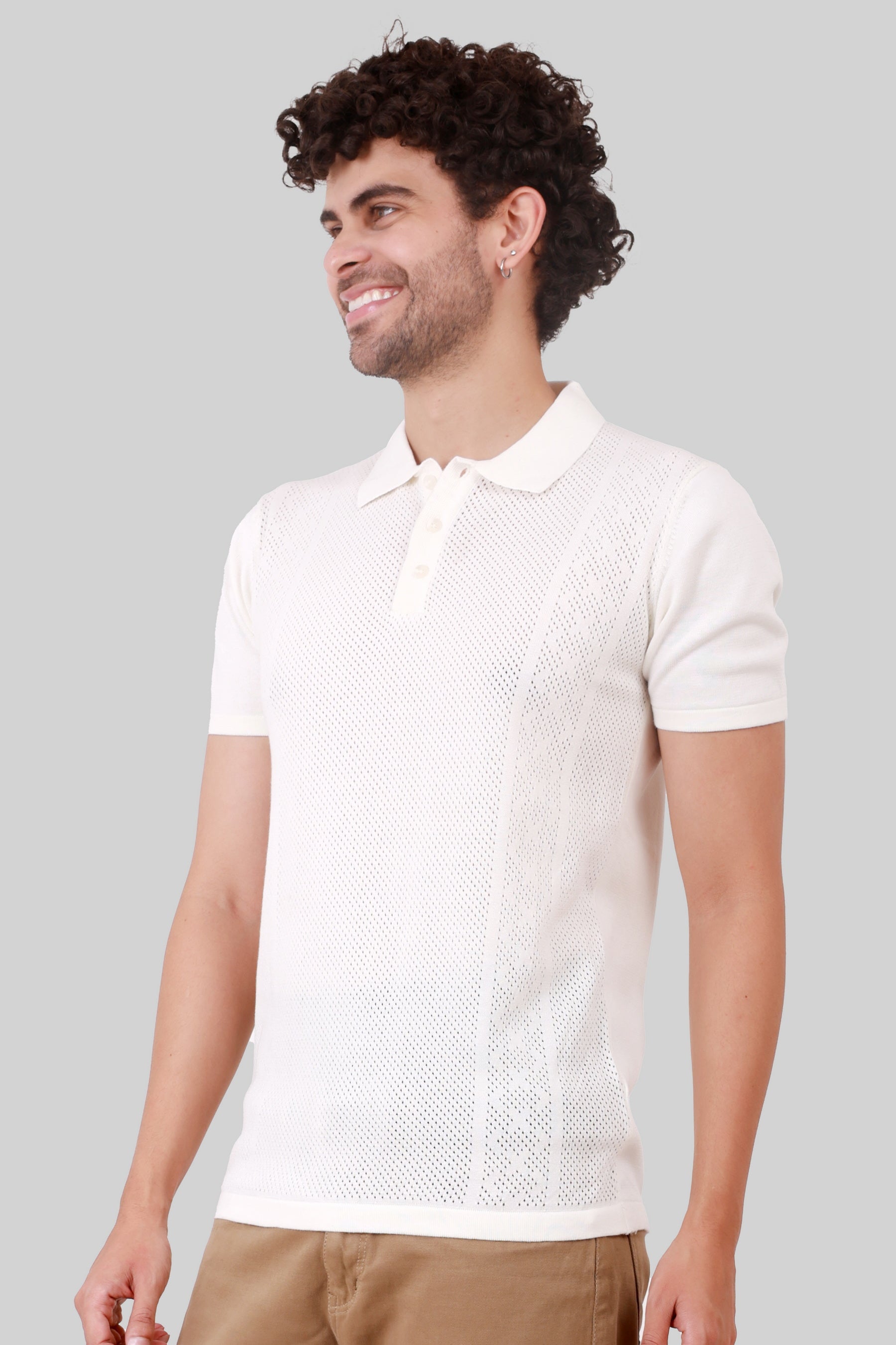 KNITTED COTTON COMPACT T-SHIRT
