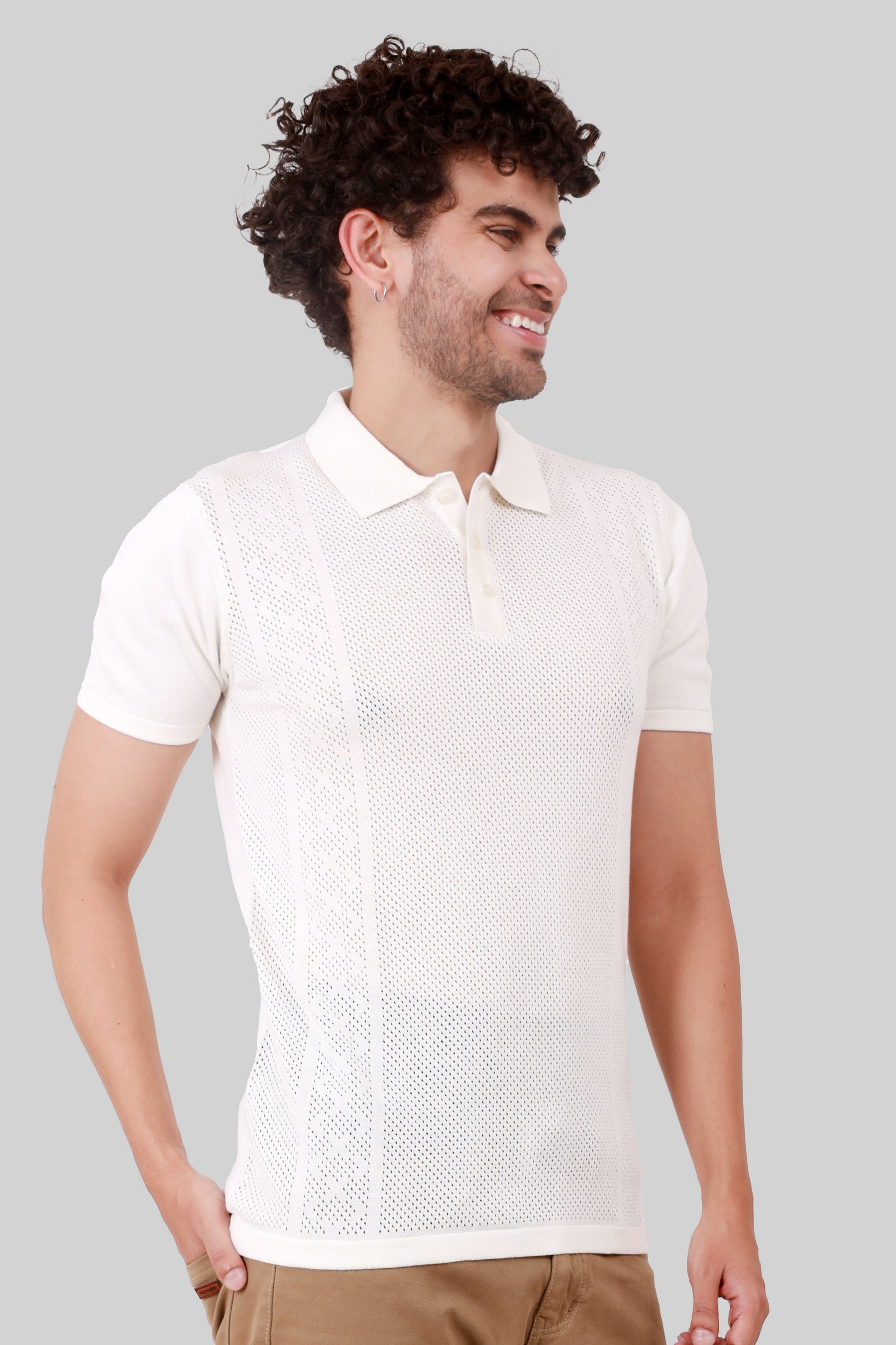 KNITTED COTTON COMPACT T-SHIRT