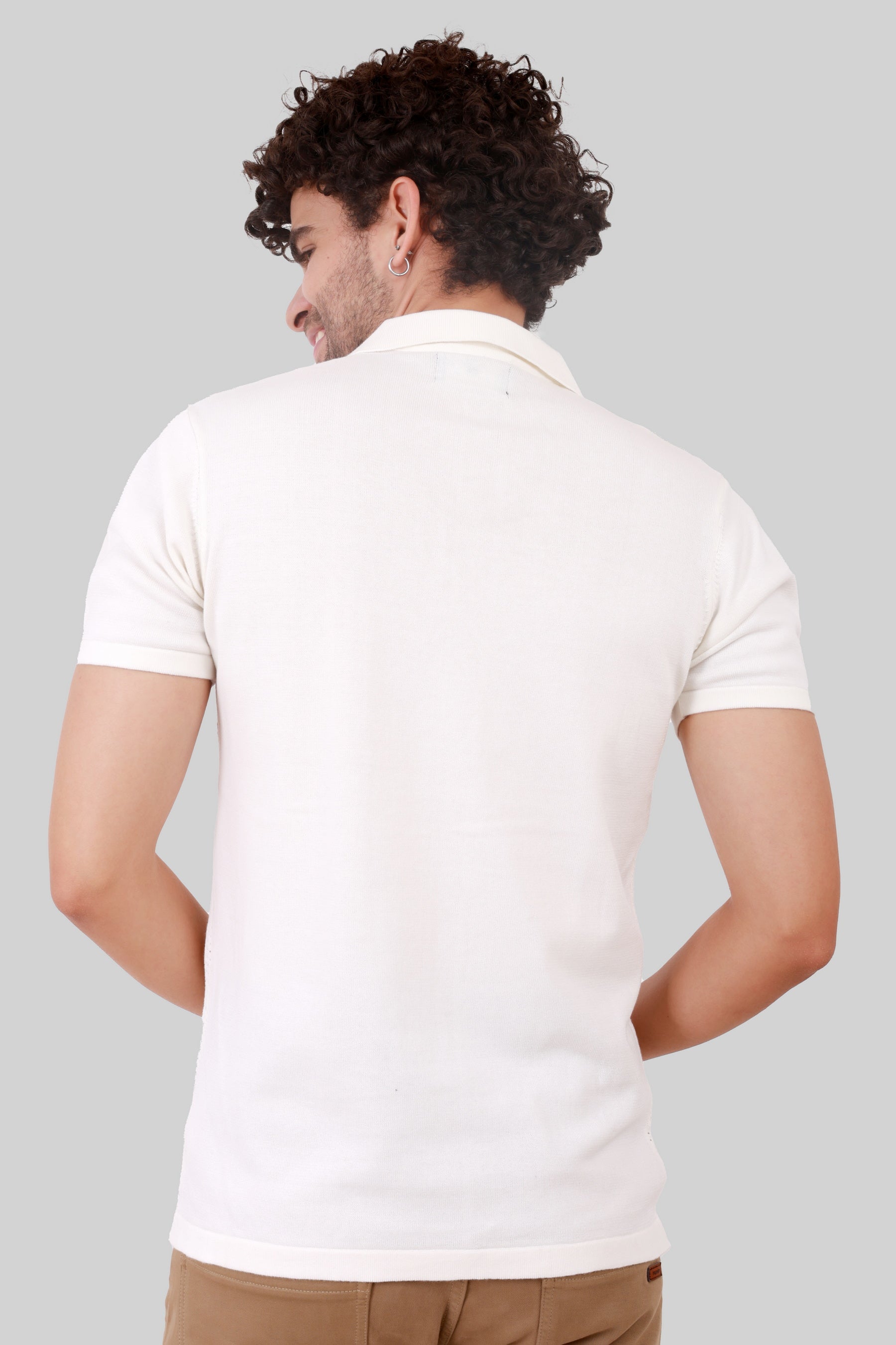 KNITTED COTTON COMPACT T-SHIRT