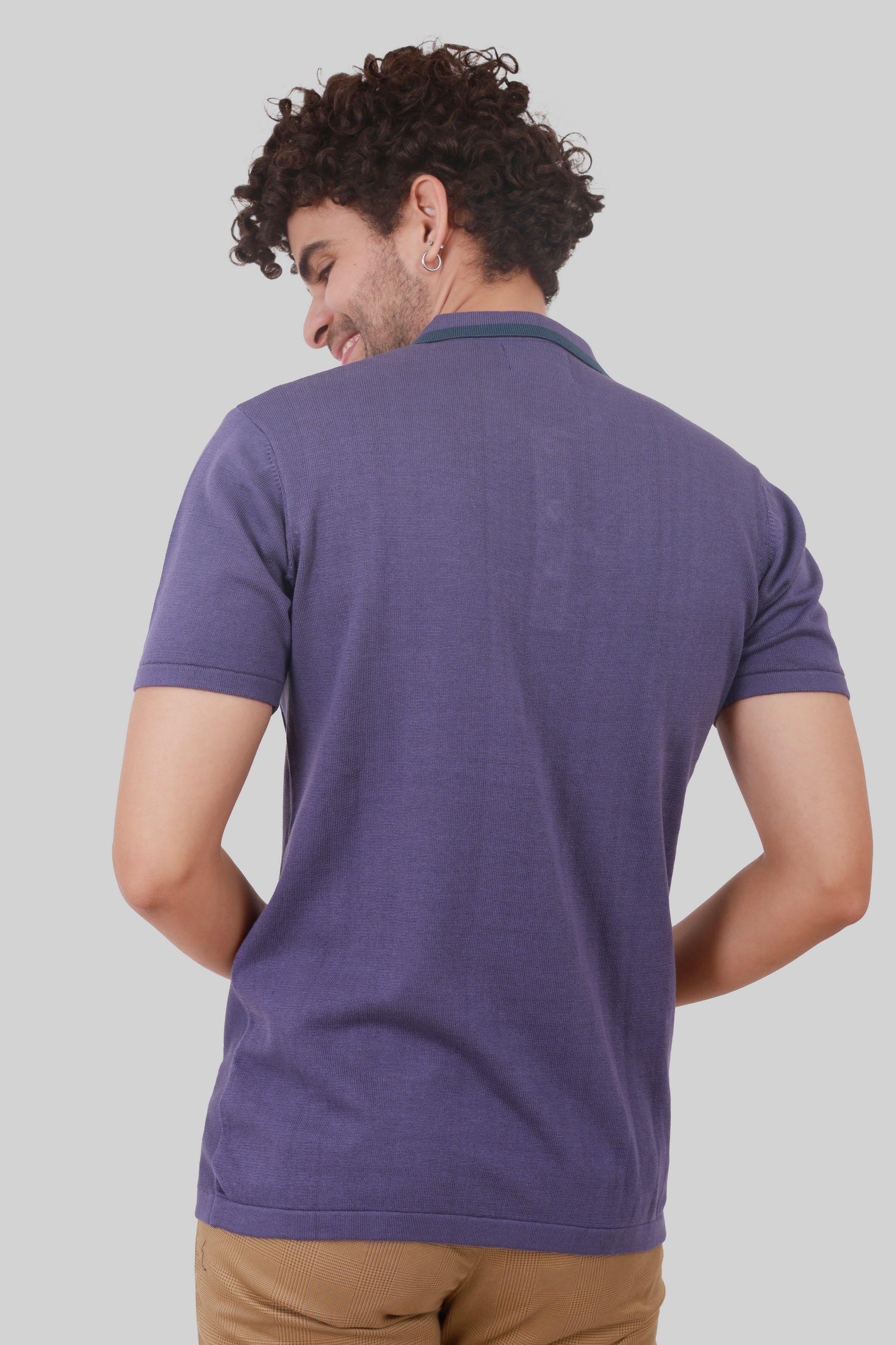KNITTED COTTON COMPACT T-SHIRT