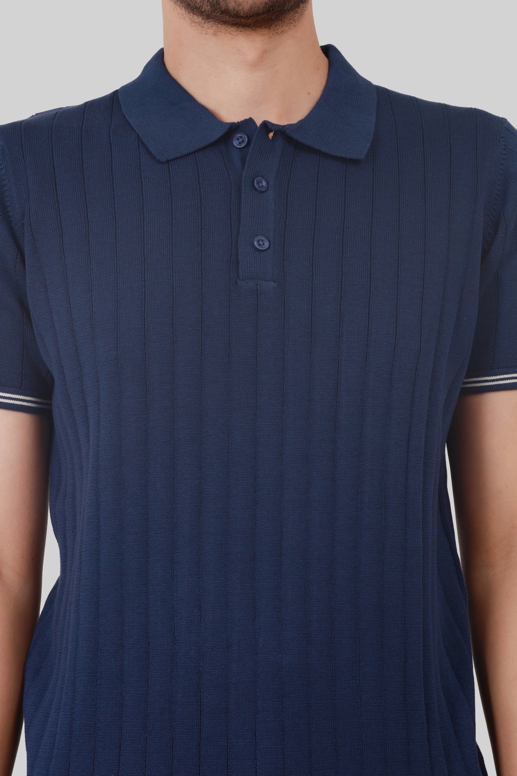 KNITTED COTTON COMPACT T-SHIRT