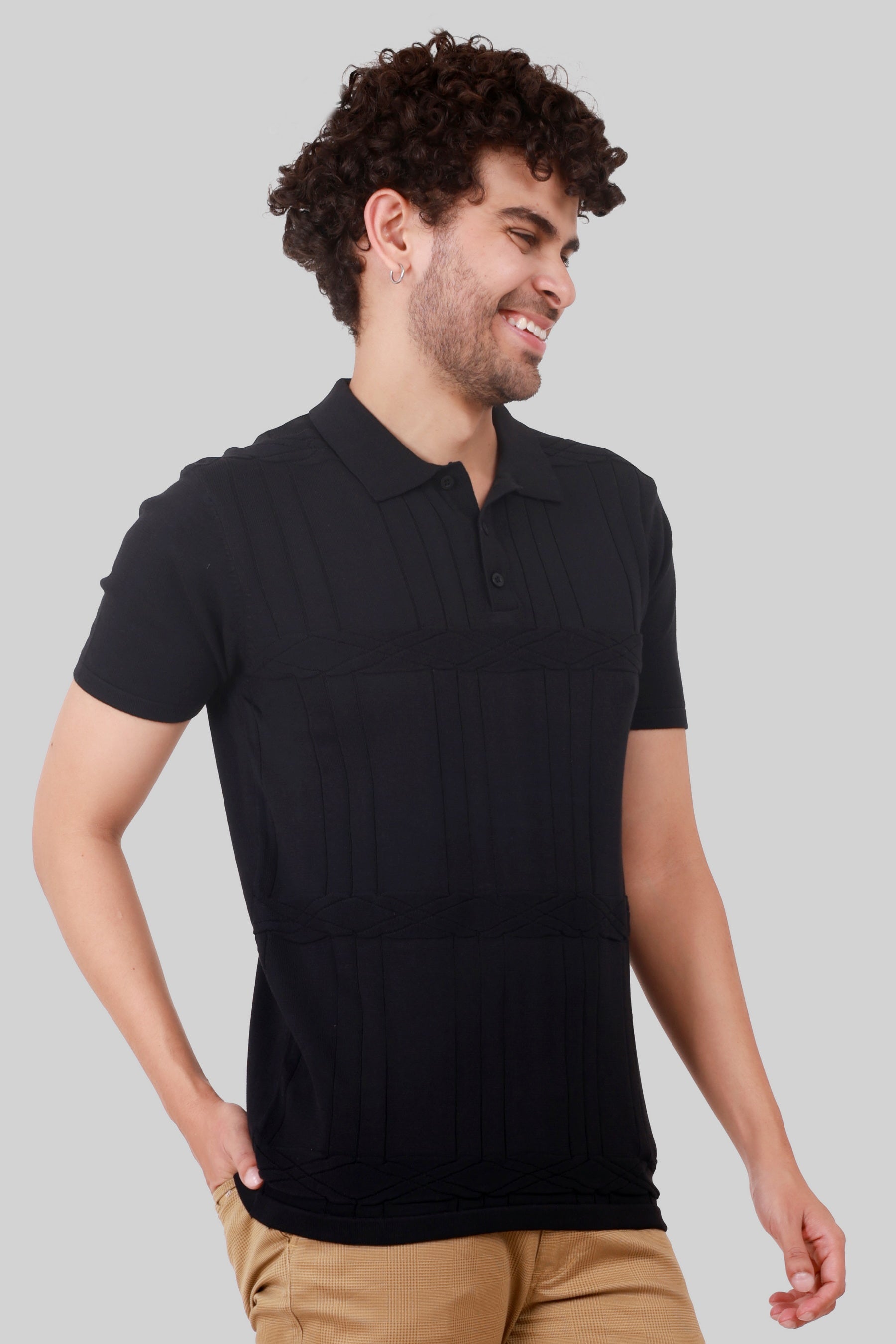 KNITTED COTTON COMPACT T-SHIRT