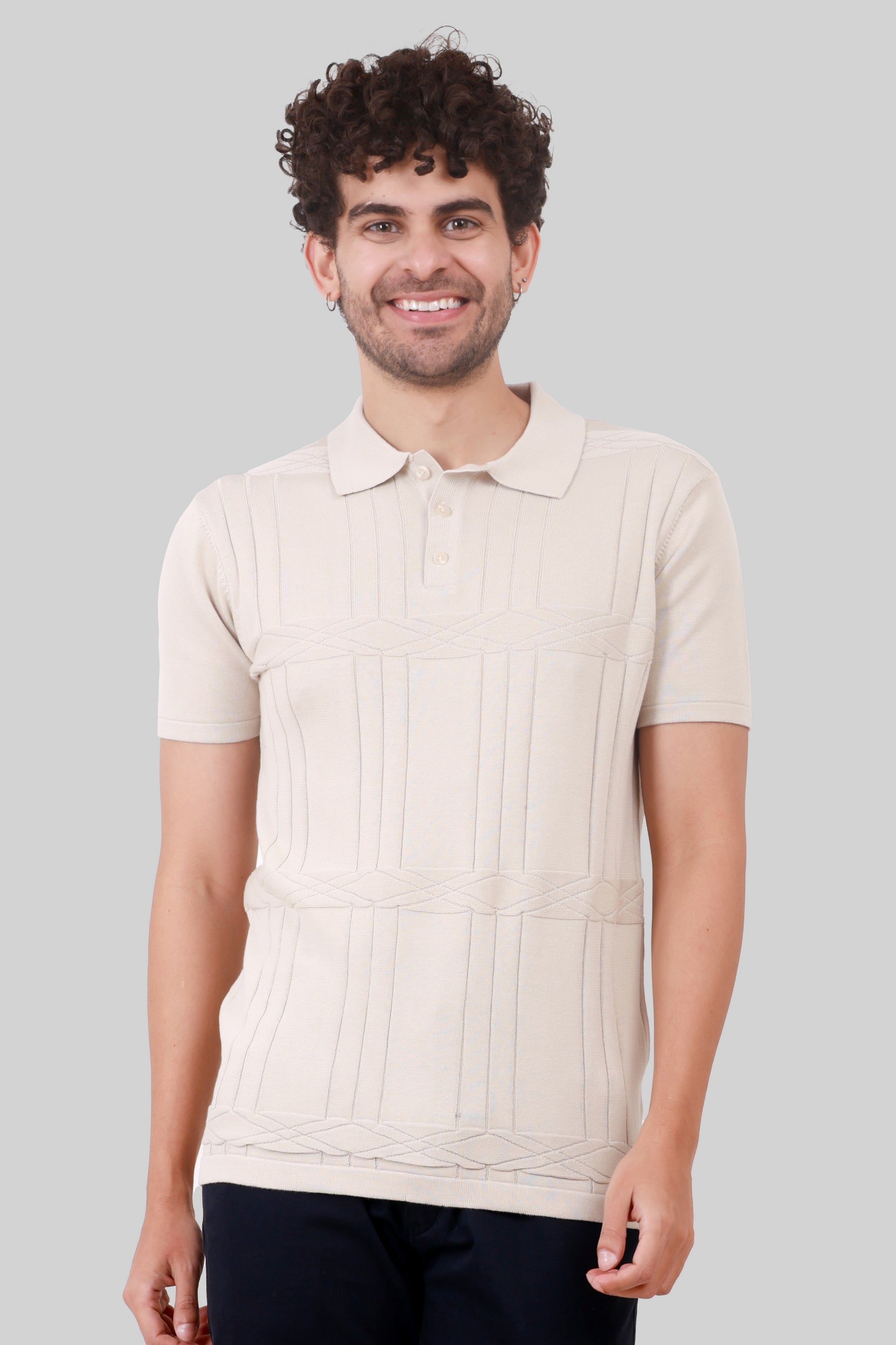 KNITTED COTTON COMPACT T-SHIRT