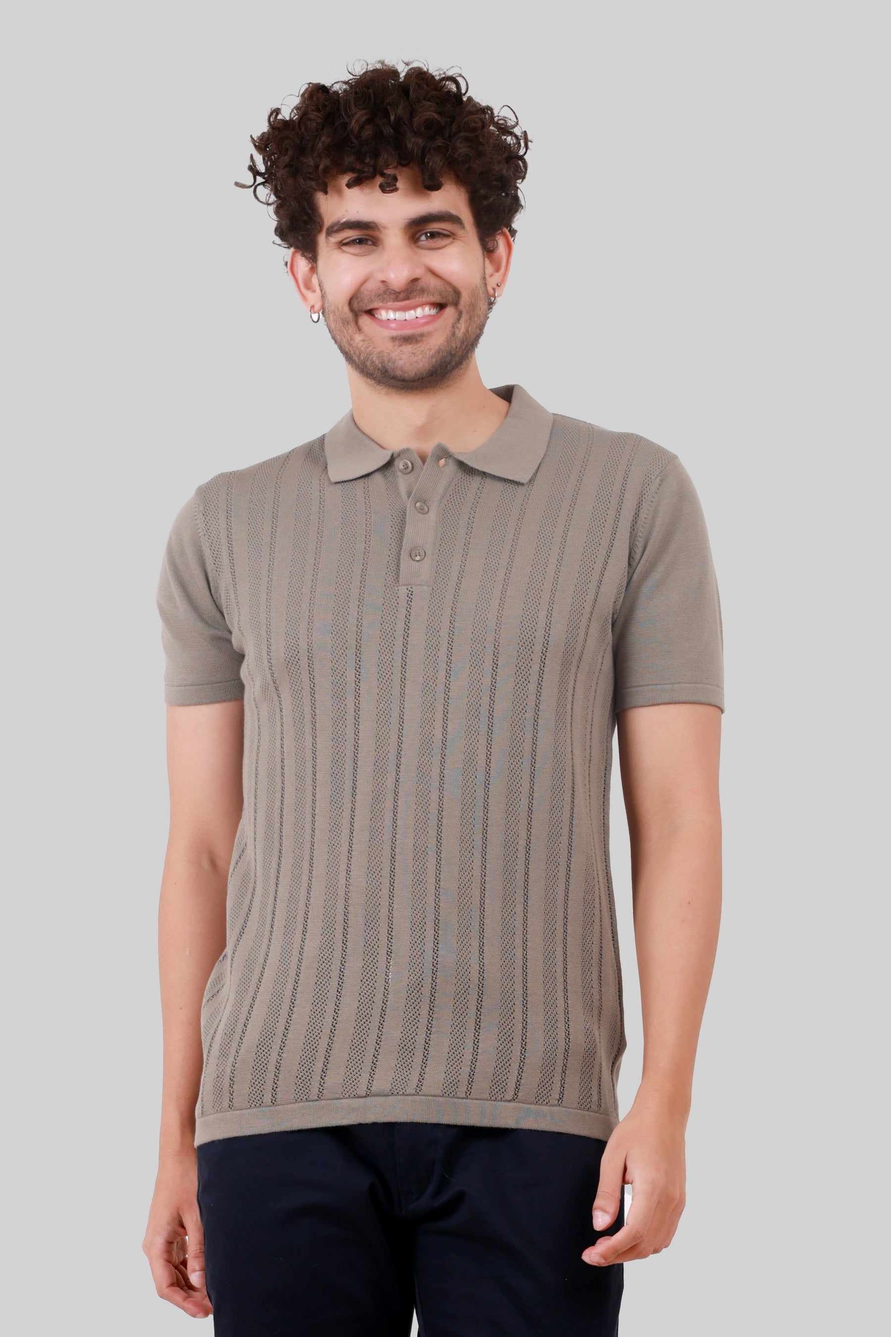 KNITTED COTTON COMPACT T-SHIRT