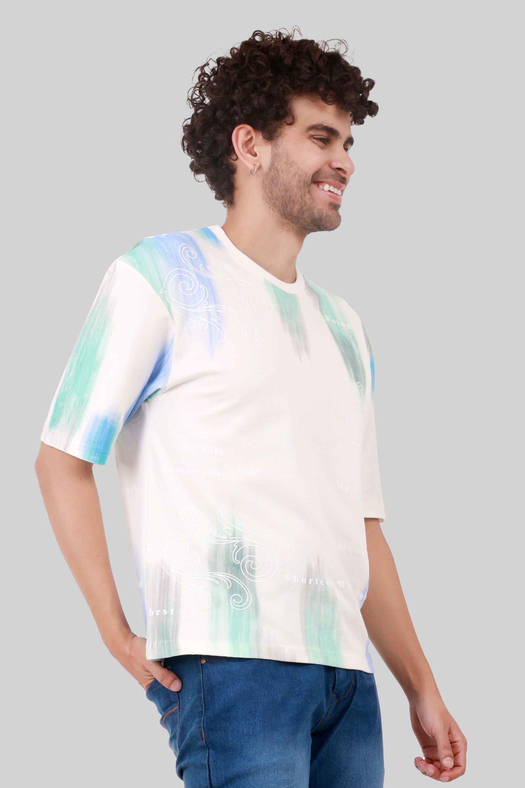 OFF SHOULDER COTTON HEAVY GSM T-SHIRT